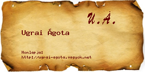 Ugrai Ágota névjegykártya